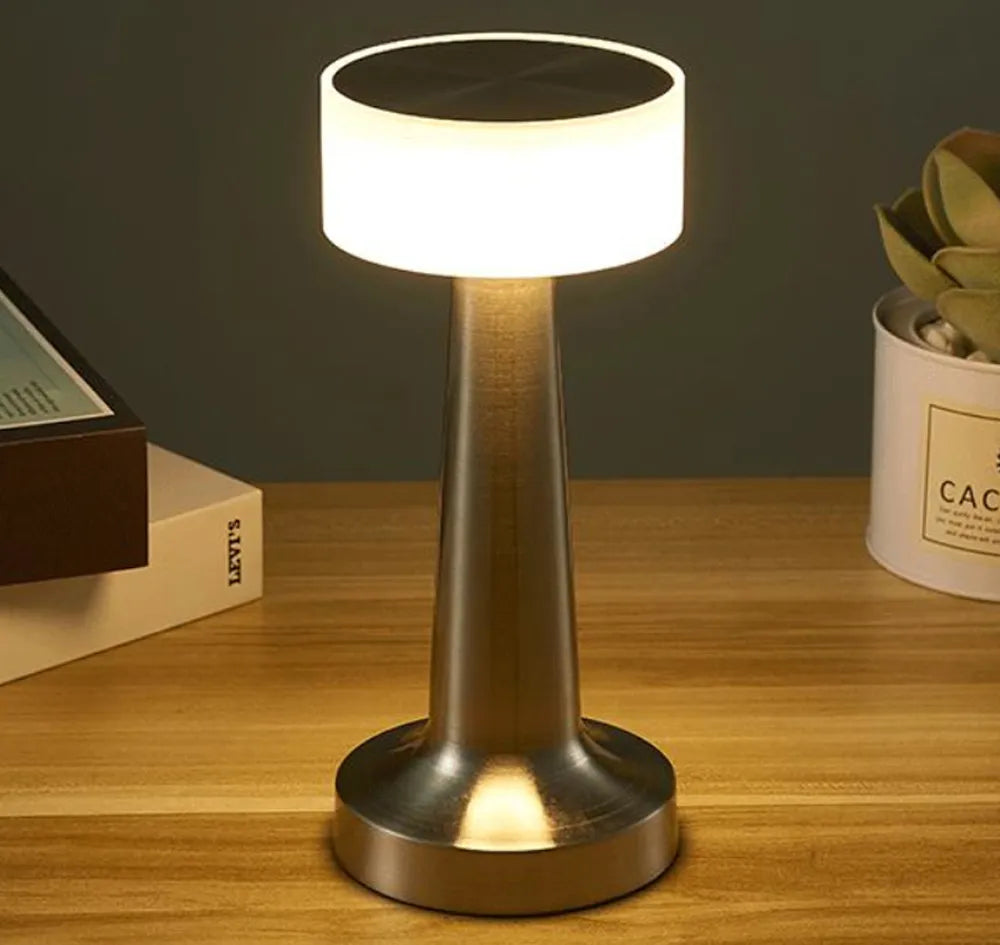 Wireless LED Table Lamp with Touch Dimming Feature | Retro Style