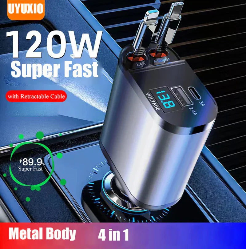 4-in-1 Fast Car Charger - 50% Off Today Only