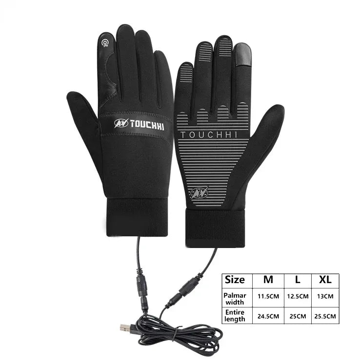 Heated Gloves with USB – Waterproof, Touchscreen-Compatible for Winter Sports and Outdoor Activities