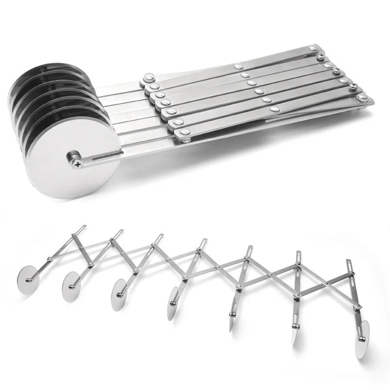 Dough Cutter | Adjustable Stainless Steel | 3-7 Wheels | For Pizza, Brownies & Pastries