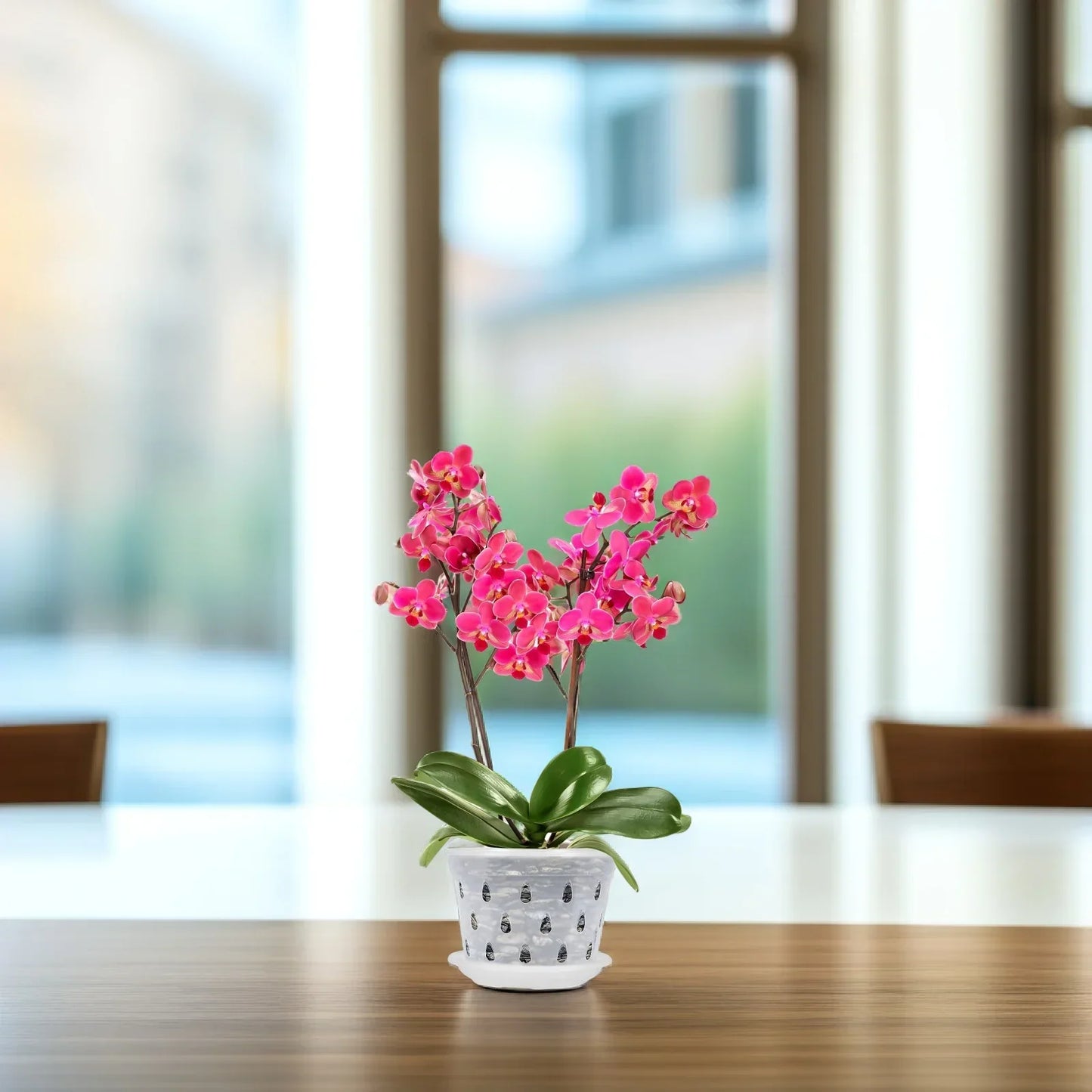 Set of 5 Transparent Orchid Flower Pots - Durable with Drainage Holes for Healthy Growth
