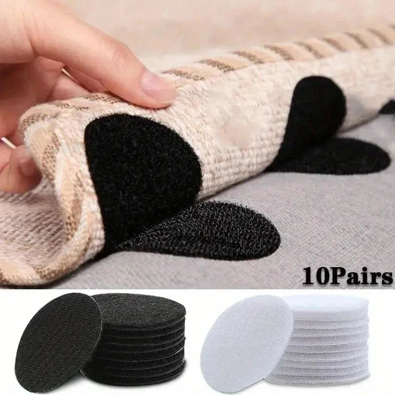 Self-Adhesive Mounting Discs with Hook and Loop | Waterproof & Reusable | 10 Pairs Ø 4 cm