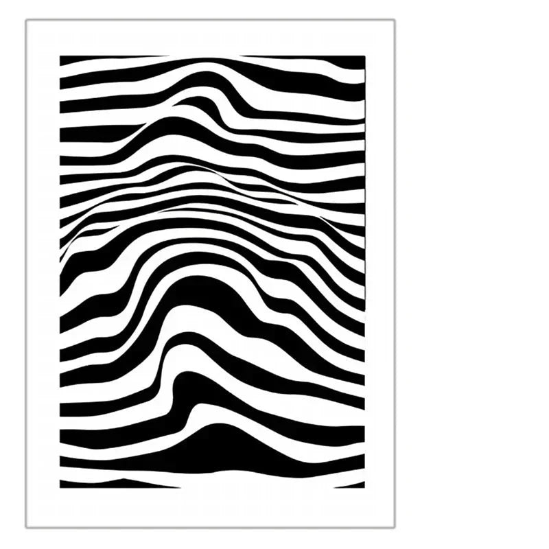 Abstract Zebra Canvas Art Print - Minimalist Black and White Wall Decor