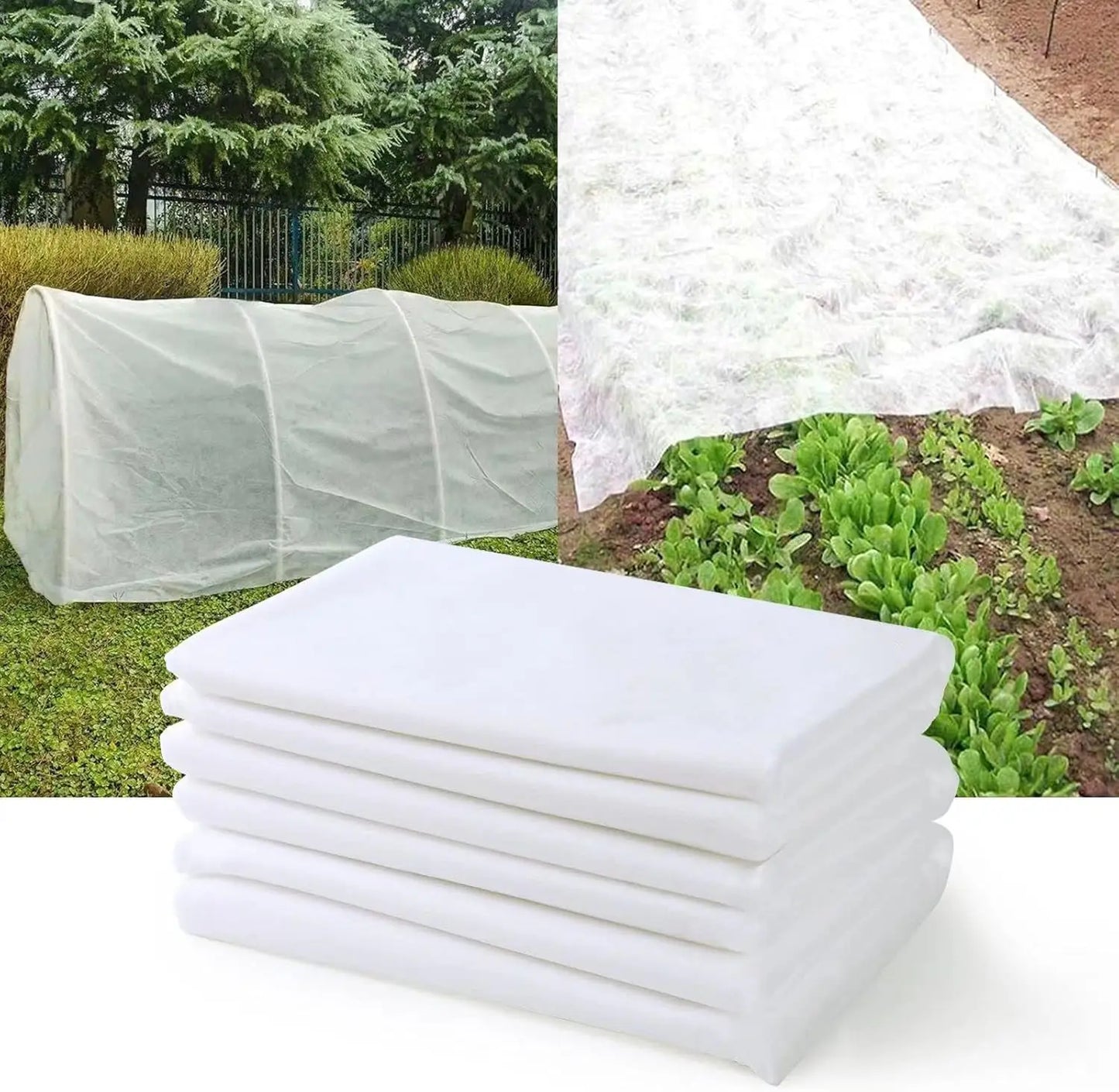 White Plant Protection Fabric - Frost and Insect Barrier, Light-Transmitting