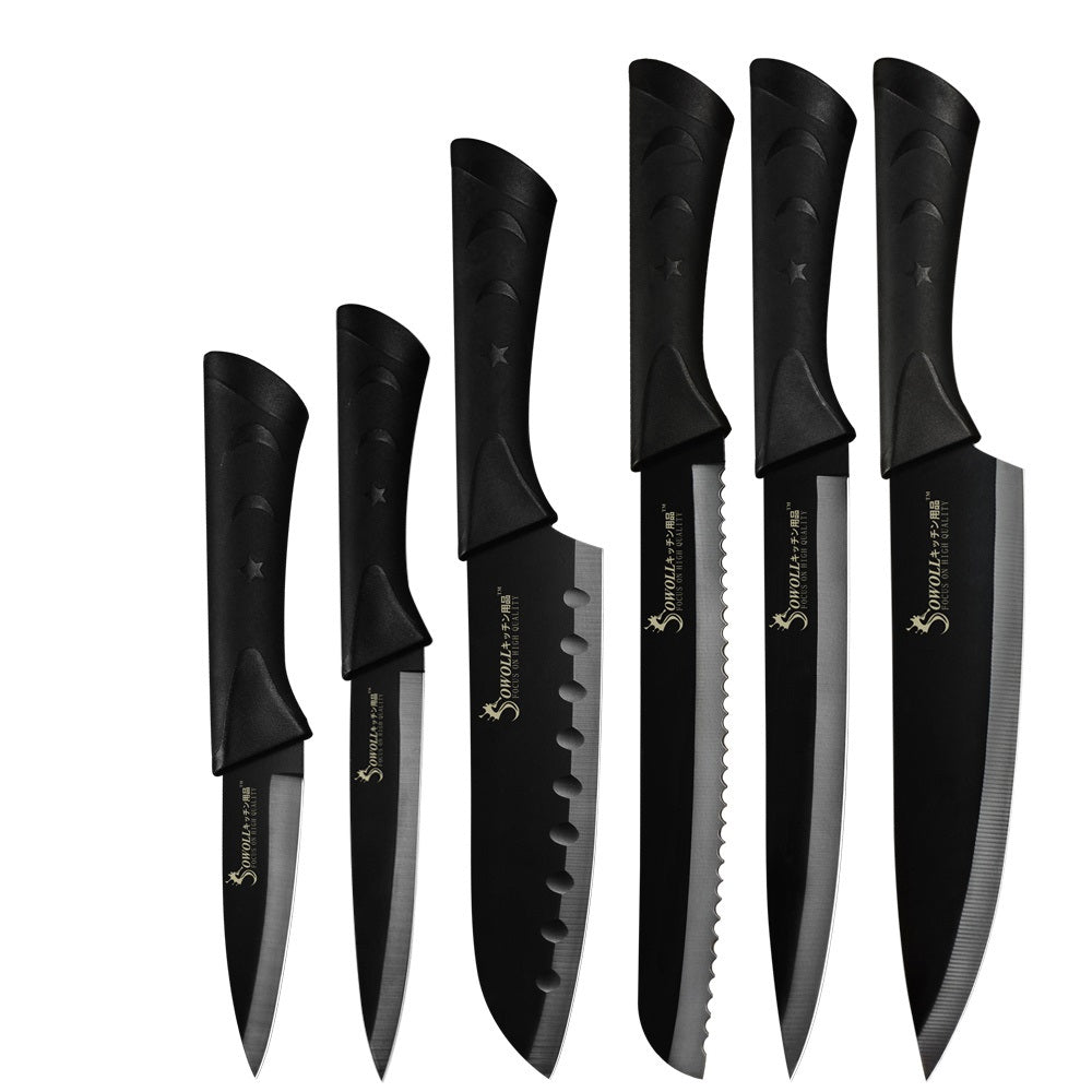 High-Quality Black Stainless Steel Kitchen Knives from Japan