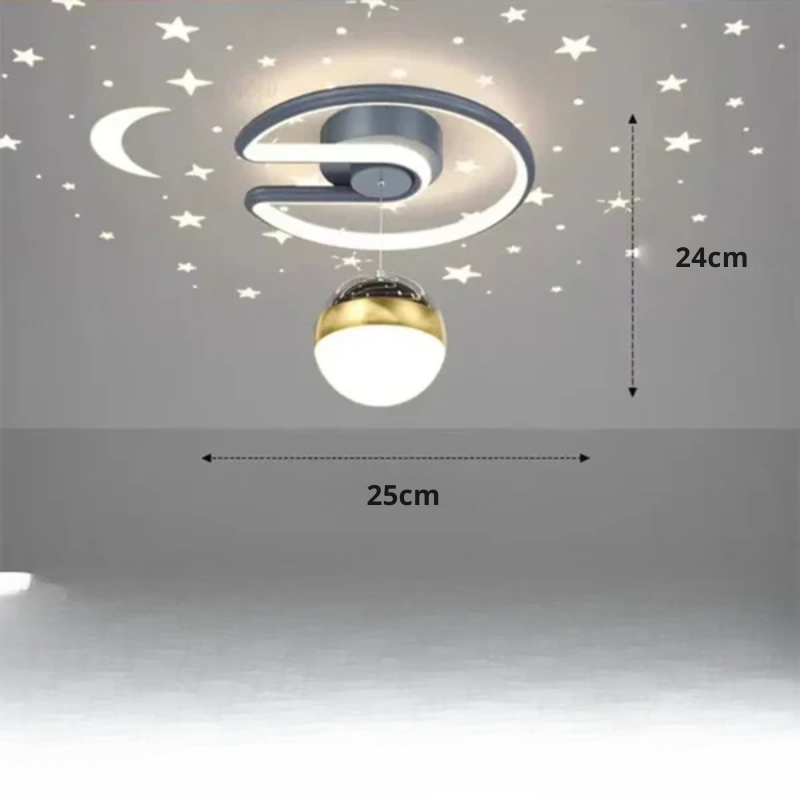 Dimmable Circular LED Ceiling Light – Energy-Efficient Starry Sky Design