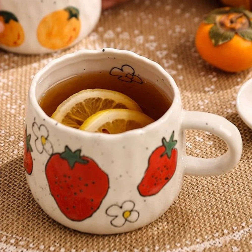 Fruity Delight Ceramic Coffee Mug Set