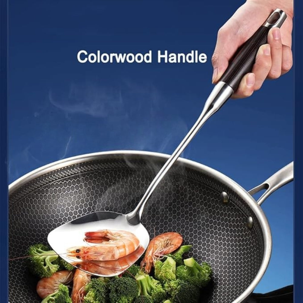 Elegant Steel and Wood Cooking Tool Set | 6-Piece Collection