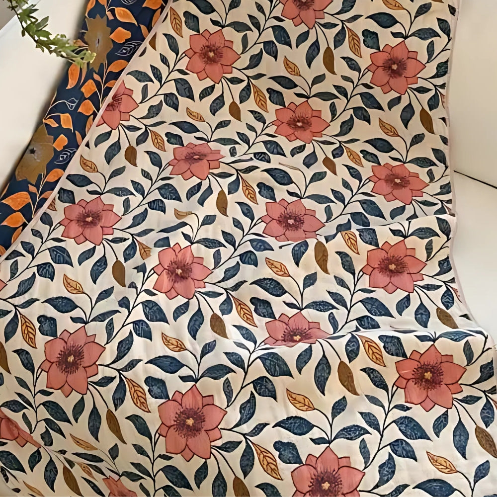 Charming Floral Cotton Bath Towel for Daily Comfort