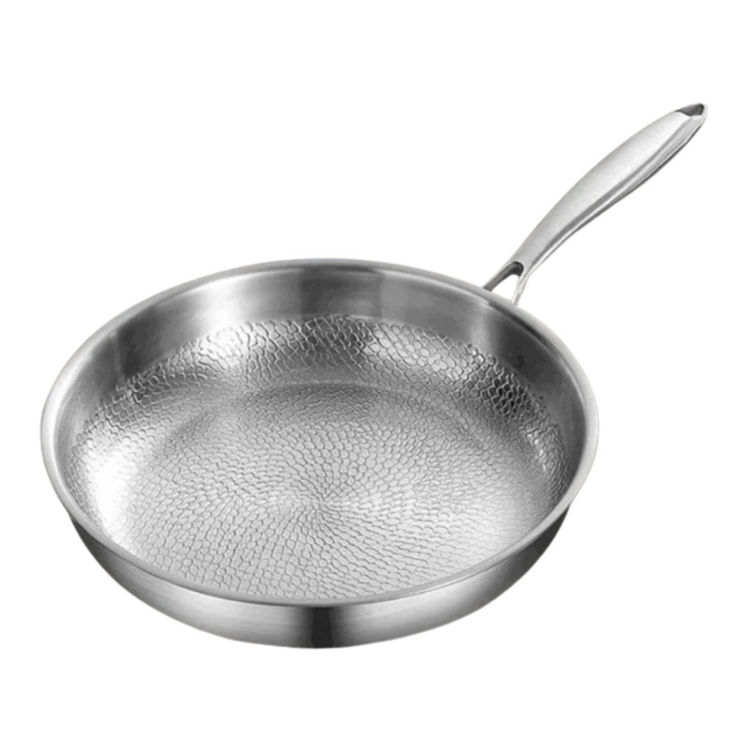Induction-Compatible Non-Stick Frying Pan with Hammered Texture