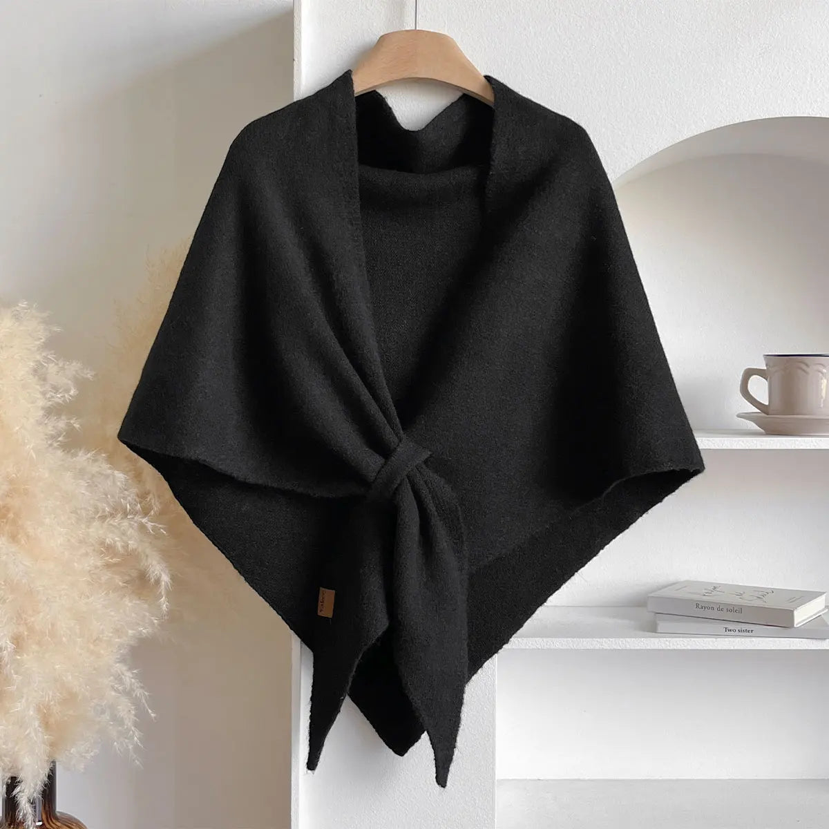 Fashionable Wool Blend Triangle Scarf for Fall and Winter