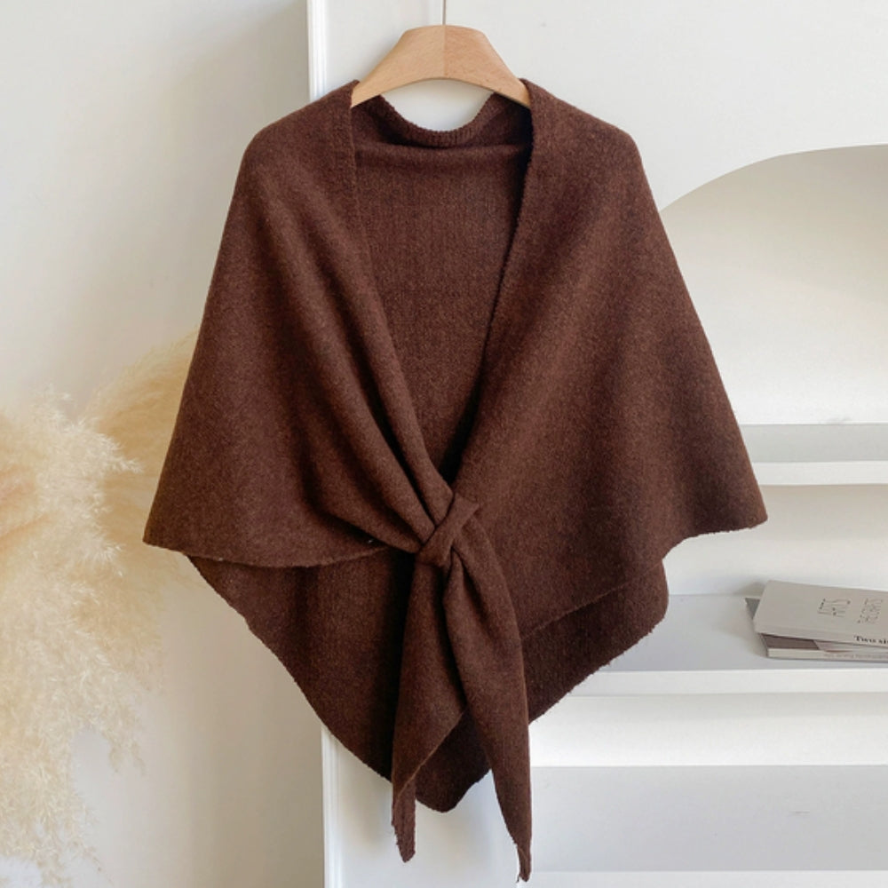 Chic Triangle Knit Wrap Cape for All Seasons