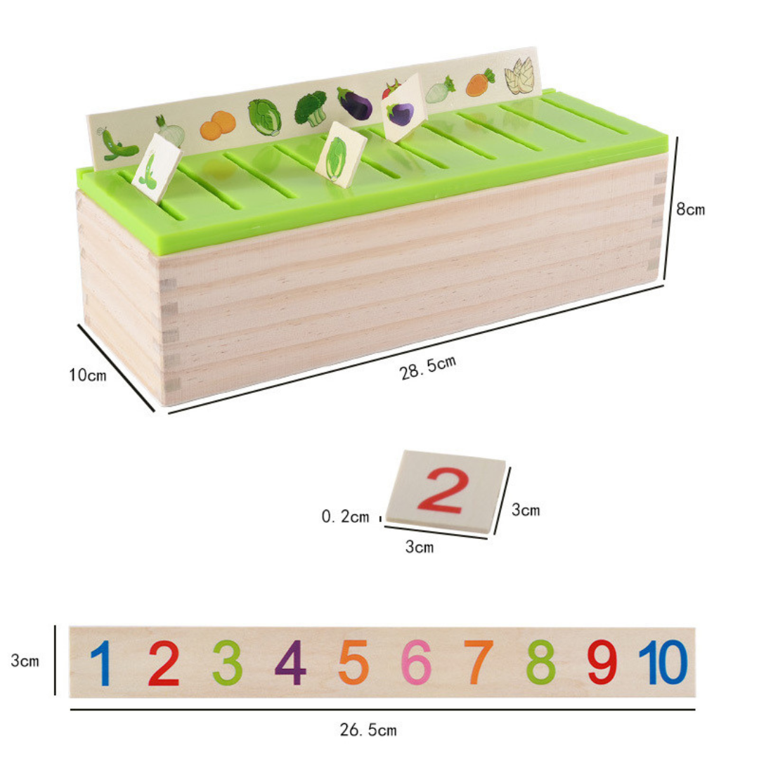 Wooden Sorting Box for Learning - Montessori Style