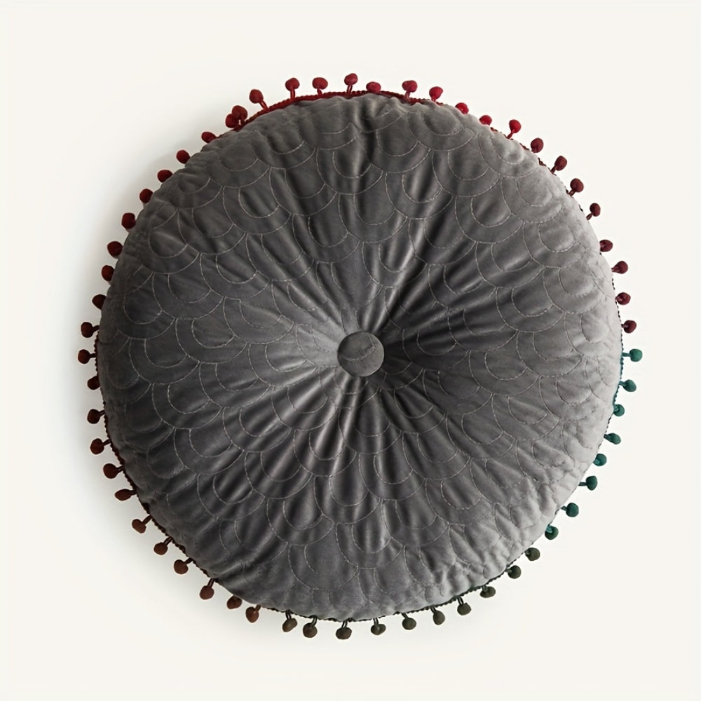 Chic Velvet Round Cushion for Timeless Elegance