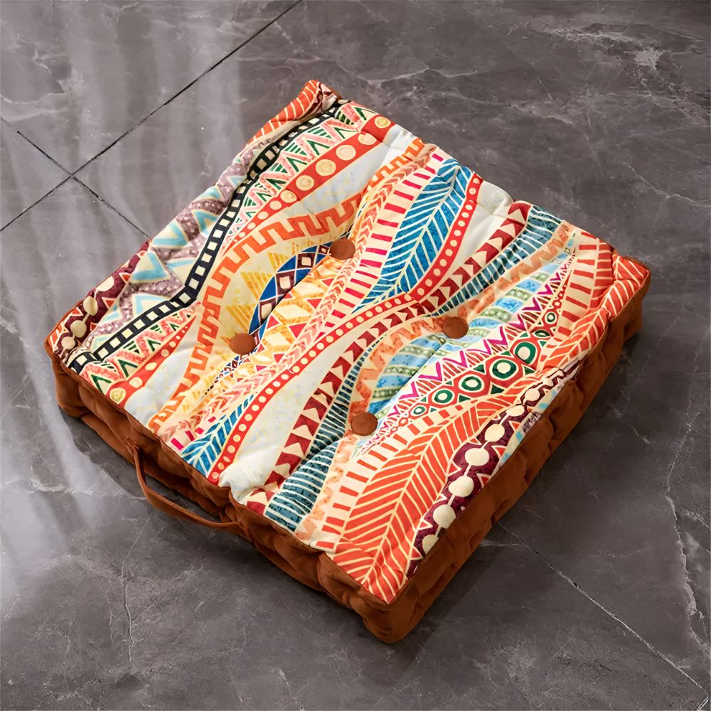 Chic Vintage-Style Plush Floor Cushion for Relaxation