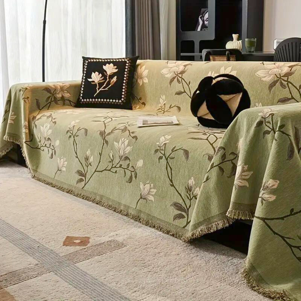 Chic Botanical Chenille Sofa Shield