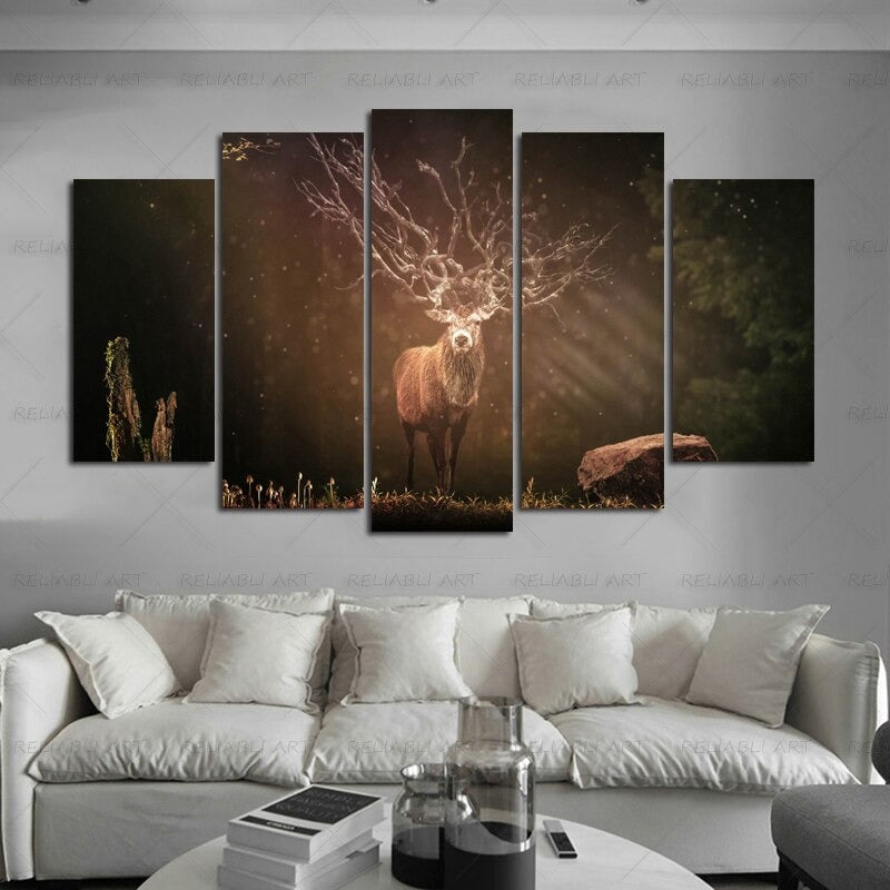5-Piece Canvas Set Featuring Lively Wildlife Artwork