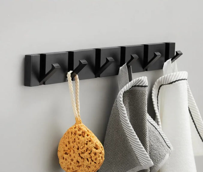 Space-Saving Wall-Mounted Coat Organizer with Foldable Hooks