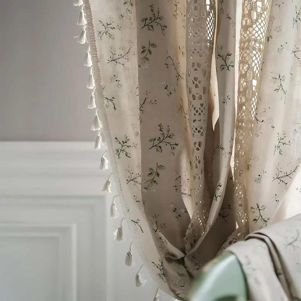 Charming Floral Lace Window Panel for a Cozy Touch