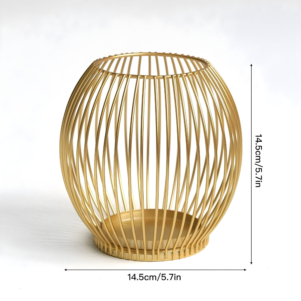 Geometric Iron Candle Stand for Modern Elegance