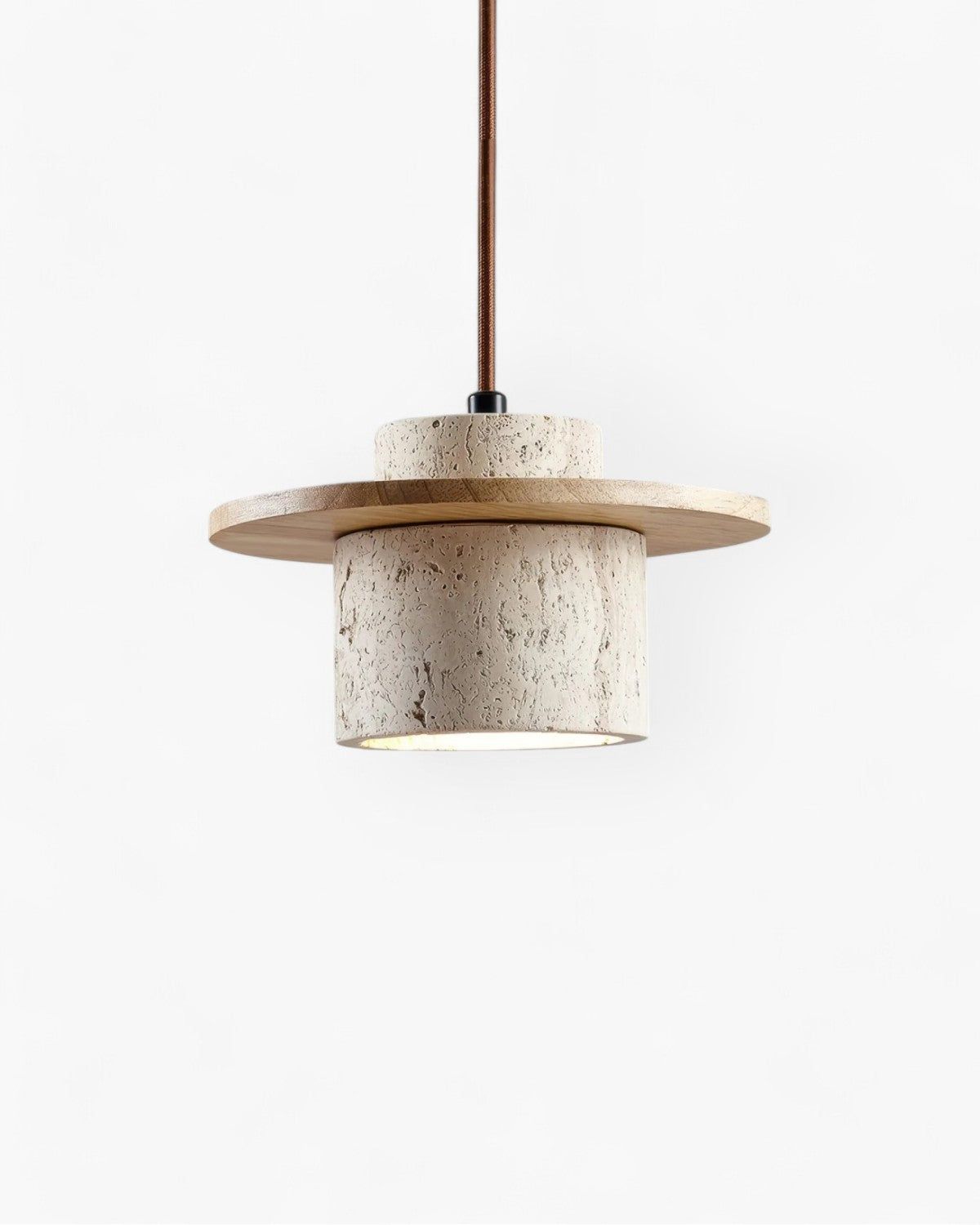 Rustic Pendant Light with Travertine Stone for a Warm Glow