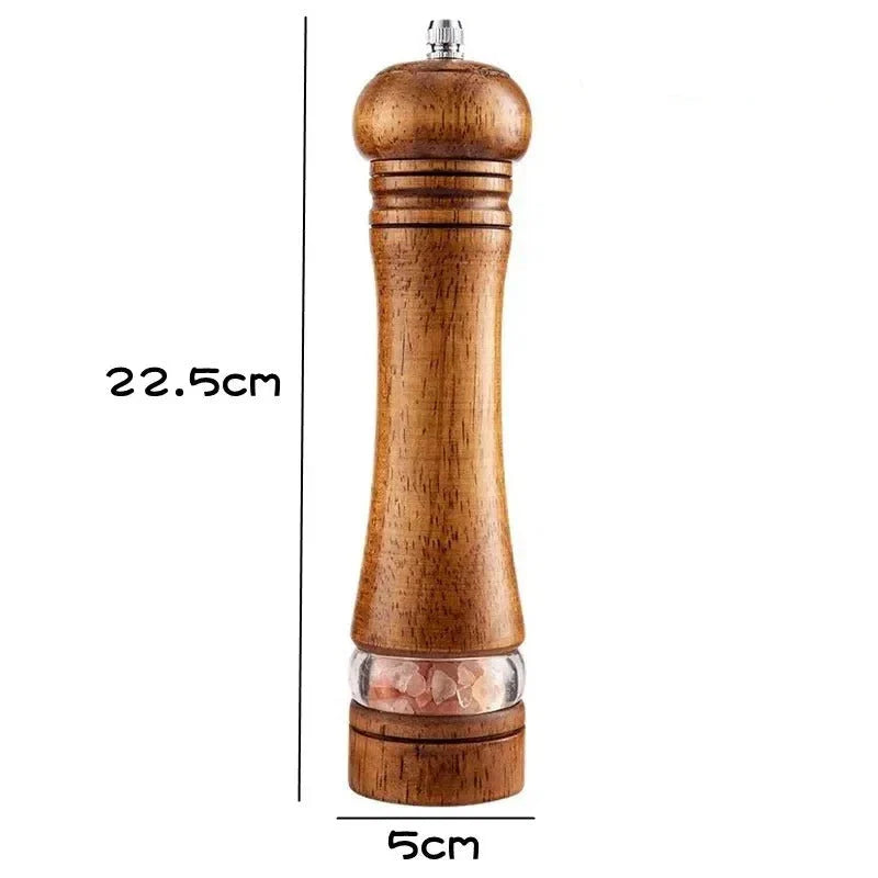 Artisan Oak Spice Mill Set for Exquisite Flavoring