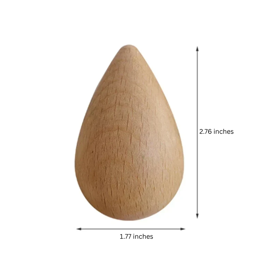 Beech Wood Wall Coat Rack in Water Drop Design