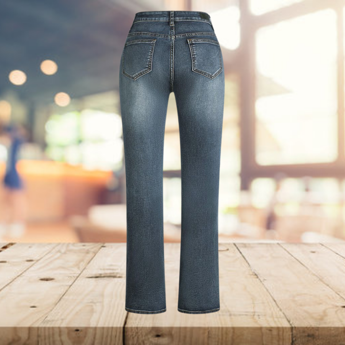 Retro Chic High-Waisted Flared Denim Trousers