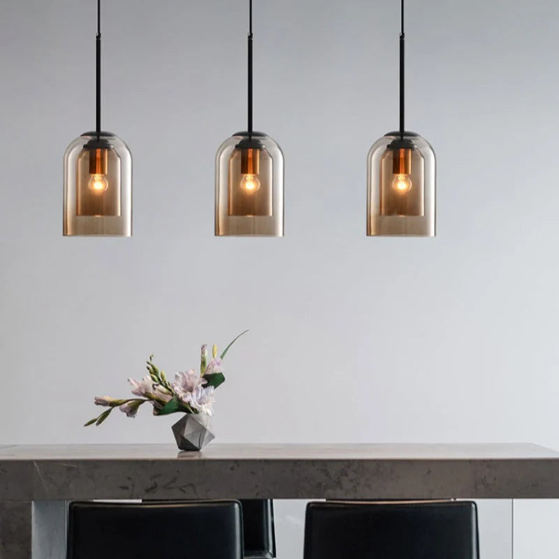 Stylish Hanging Glass Light Fixture for Home and Office Use