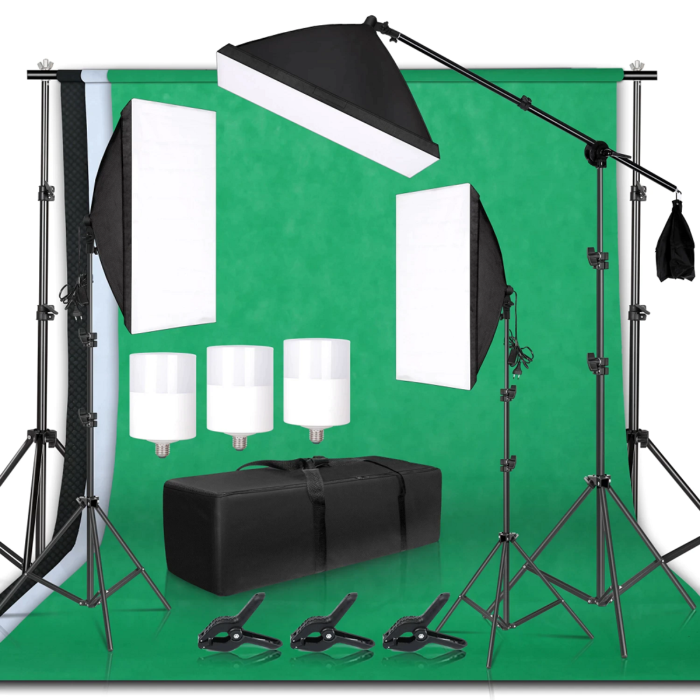 Softbox Lighting Kit with Support Frame for Photography Backgrounds
