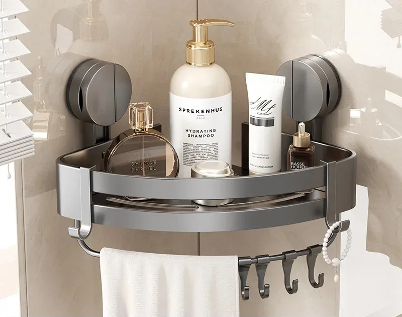 Suction Cup Bath Shelf for Drilling-Free Installation – AquaGrip Style