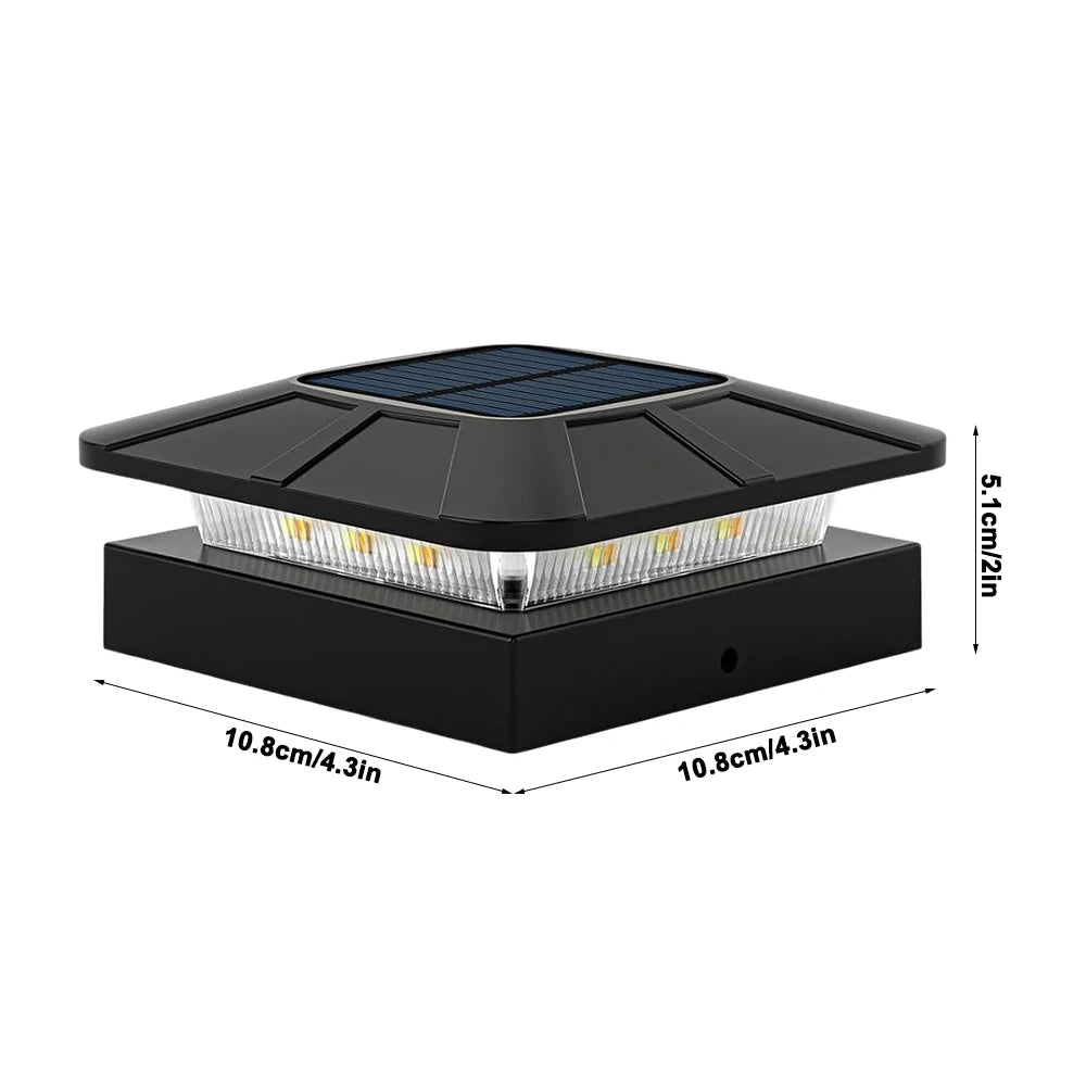 Solar Fence Post Light 4x4 | 3 Lighting Modes | IP65 Waterproof | 18650 Battery