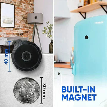 Wireless 1080p Mini Camera with Night Vision and Magnetic Mount