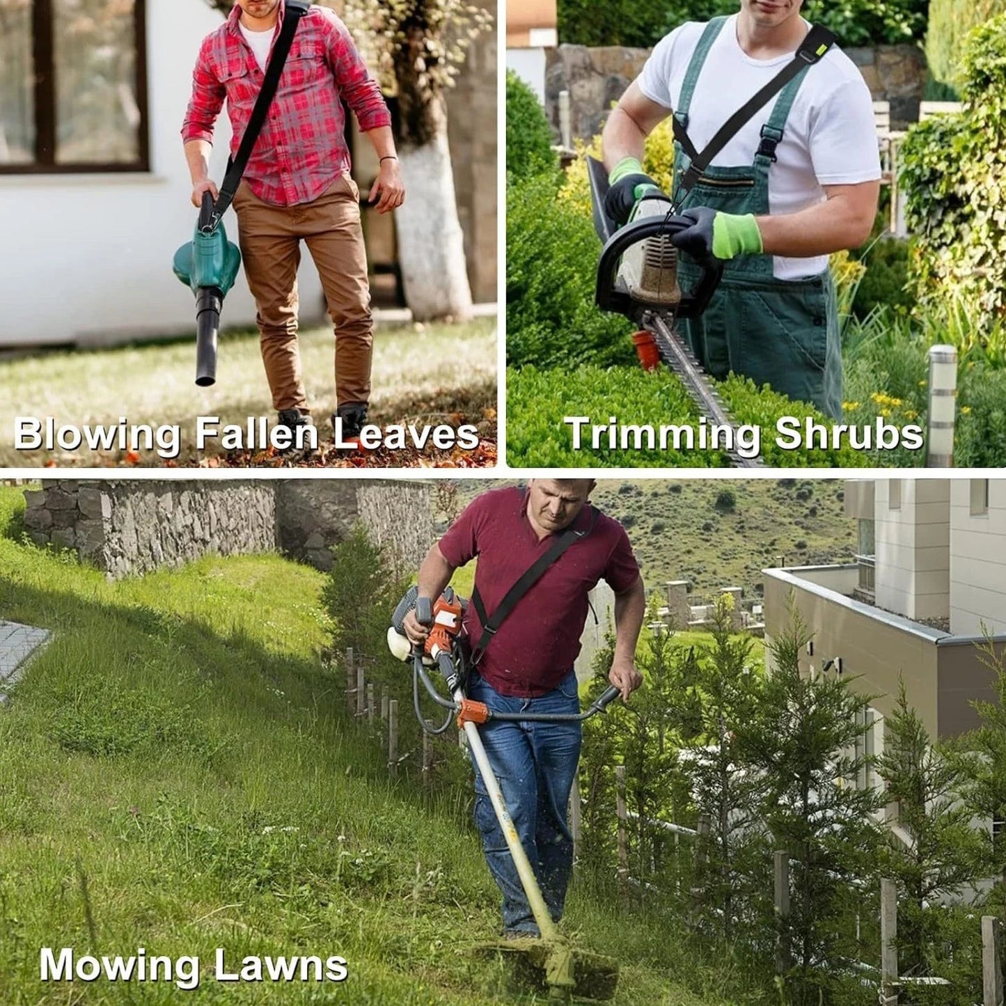 Adjustable Universal Nylon Shoulder Strap for Garden Tools | Ergonomic Carrying Strap for Lawnmowers and Hedge Trimmers