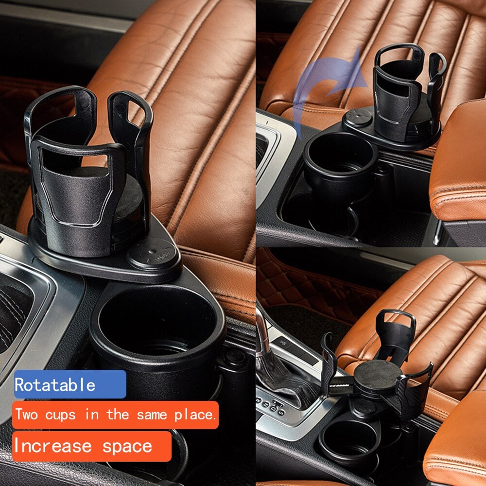 Versatile Vehicle Drink Holder Extender with Rotating Functionality