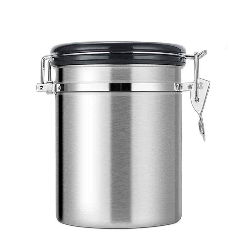 CO2 Valve Storage Canister with Scoop for Airtight Coffee Preservation