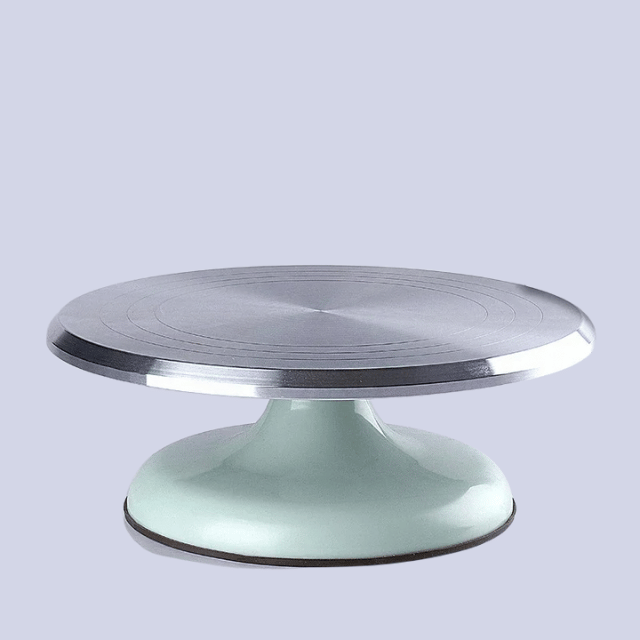 Birthday Cake Turntable in Aluminum Alloy and Plastic Ceramic Design