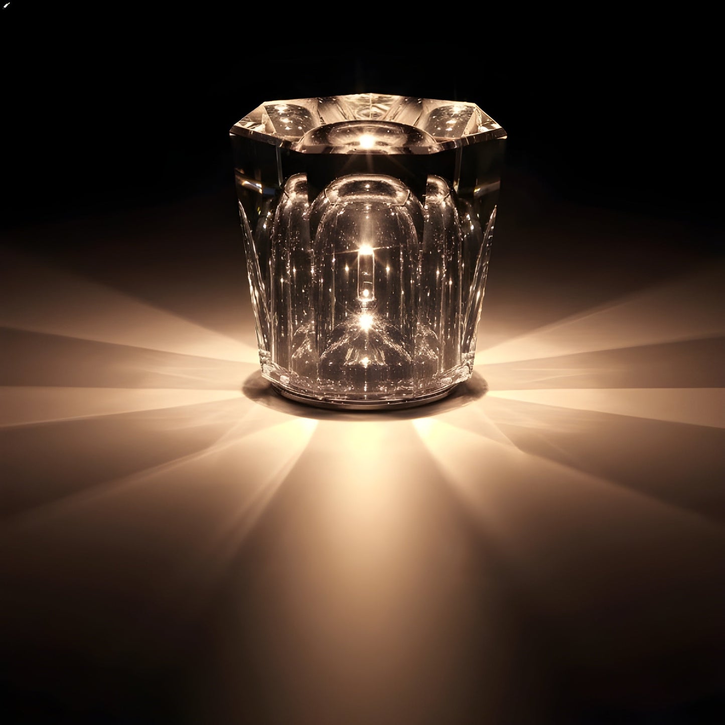 Rechargeable Crystal Table Lamp with Diamond Design - Luxe Edition
