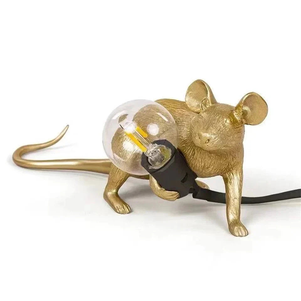 LED Table Lamp in Art Deco Style – Unique Mouse Design for Home