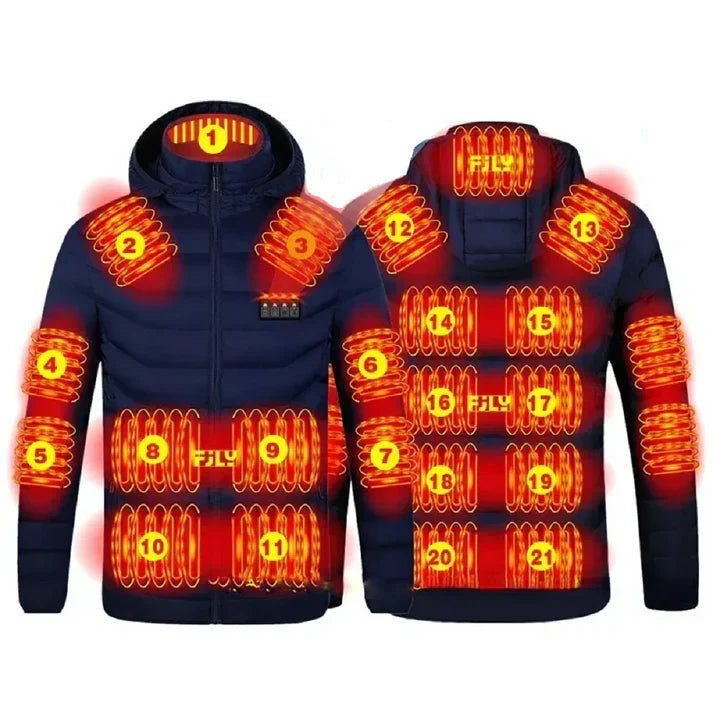 Heated Jacket with 21 Temperature Zones for Electric Warmth