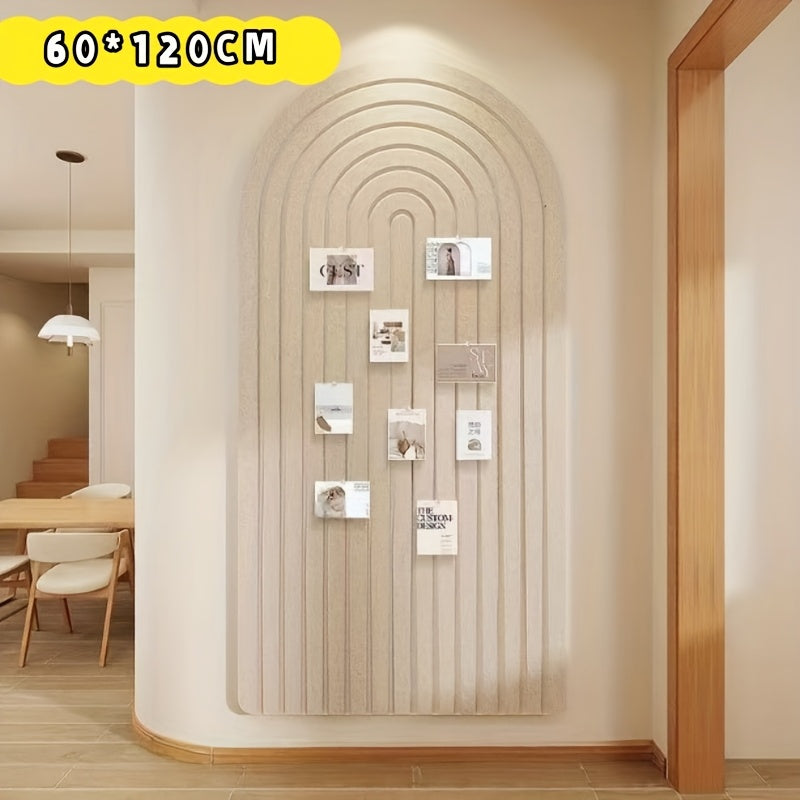 Large Curved Felt Bulletin Board – Self-Adhesive Wall Decor in Polyester