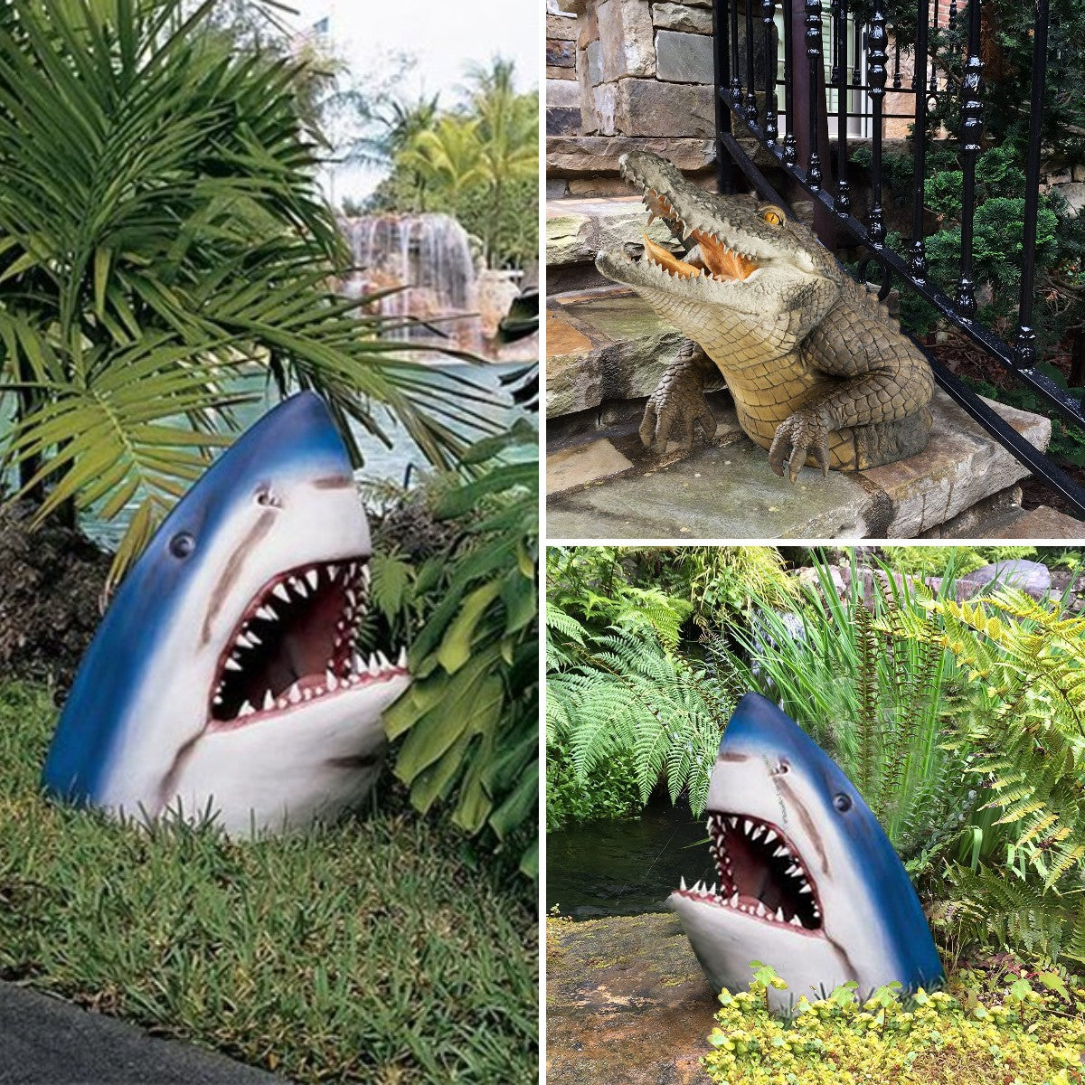 Swamp Gator Statue for Garden Decoration