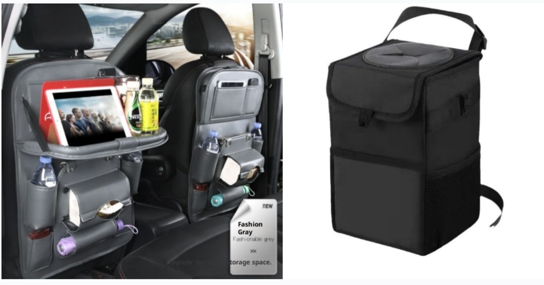 Ultimate Car Seat Organizer with Foldable Tray & Ample Storage