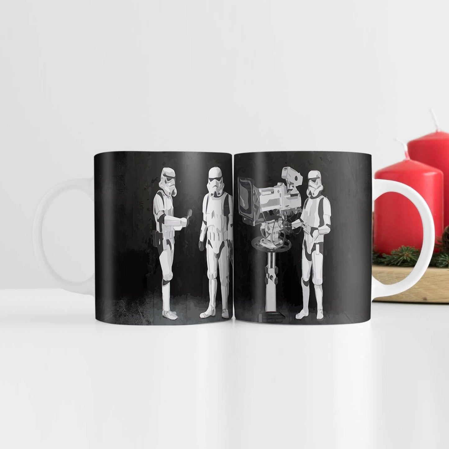 Stormtrooper Filming Oscars Mug Inspired by Banksy Art