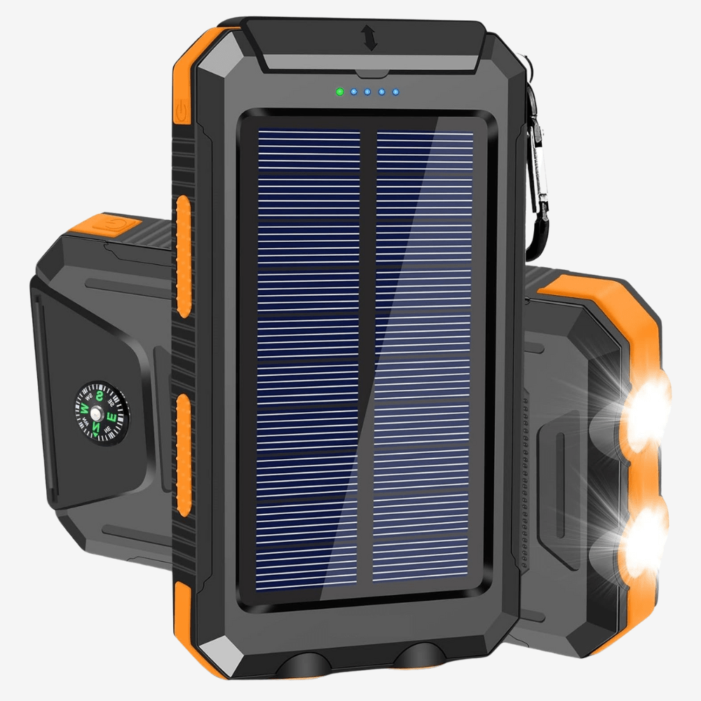 10,000 mAh Waterproof Shockproof Solar Battery – Rechargeable