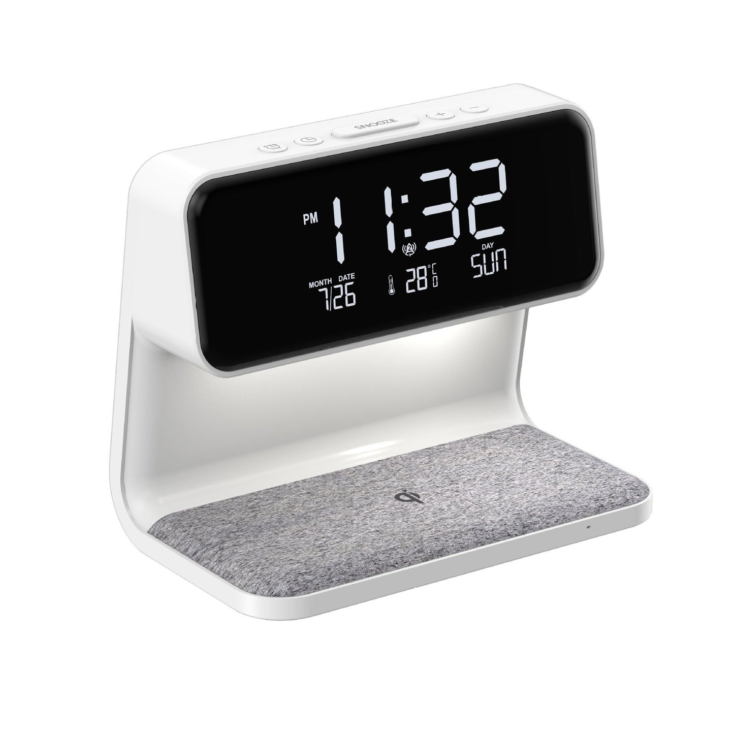 Touch-Controlled LED Table Lamp with Wireless Charger & Alarm Clock – 3-in-1