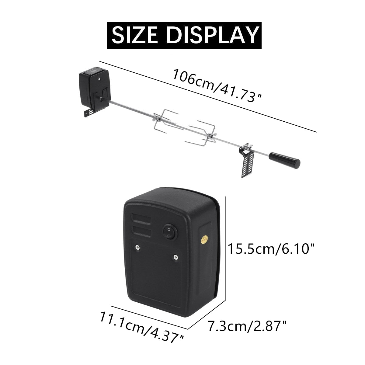 Automatic Rotisserie Kit with BBQ Grill Motor and Meat Forks Set
