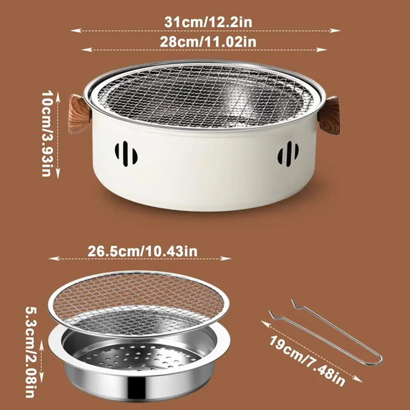 Compact Outdoor Grill for Barbecuing