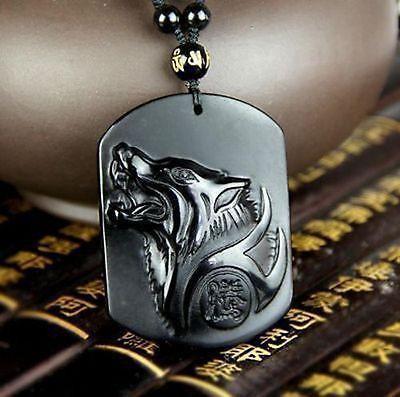 Obsidian Pendant Necklace in Black