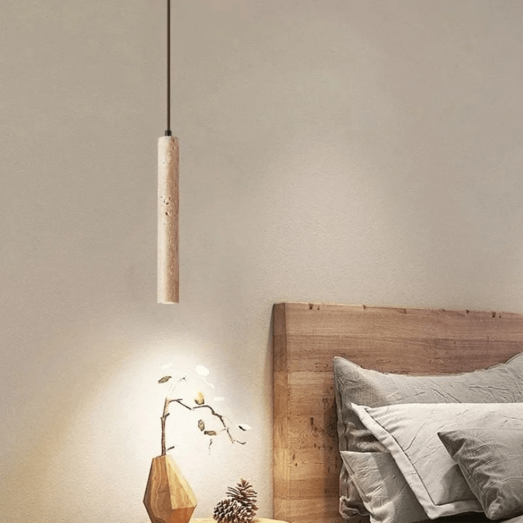 Minimalist LED Chandelier in Travertine Design - Pendant Lamp